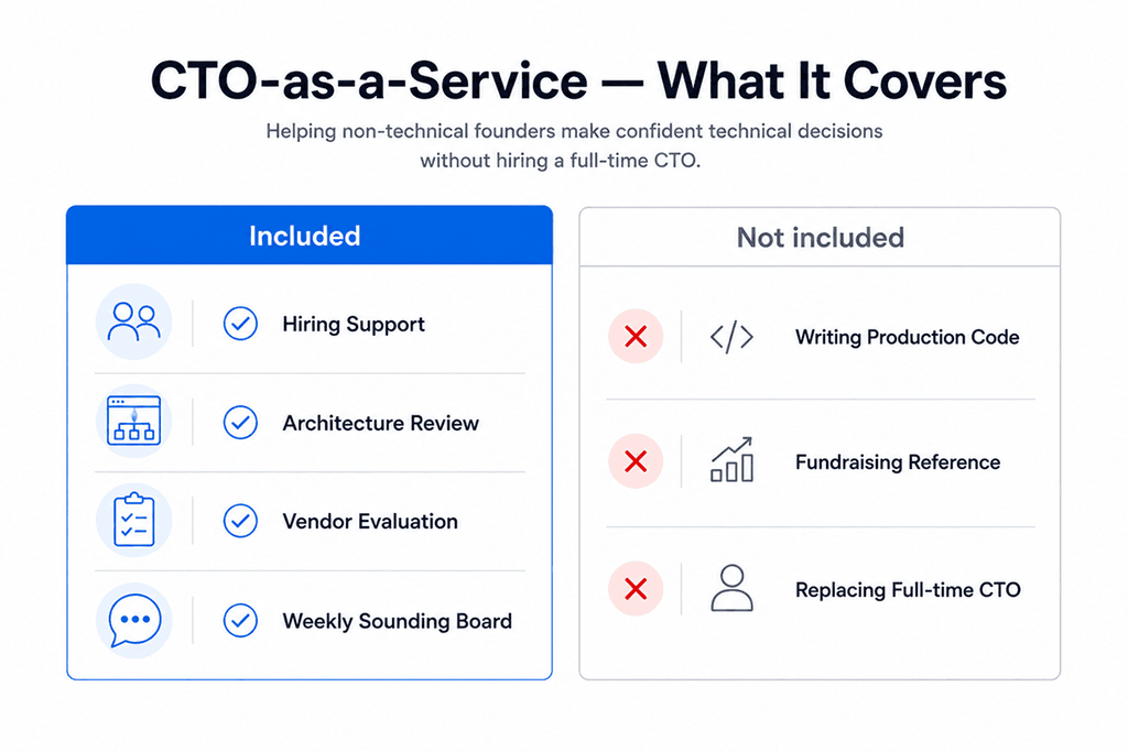CTO as a service responsibilities and limitations for startup founders