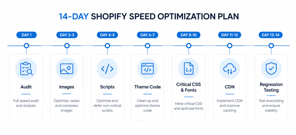Shopify speed optimization case study showing load time improvement from 7 seconds to 1.8 seconds