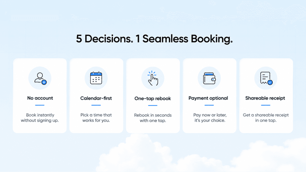 booking flow design for service professionals