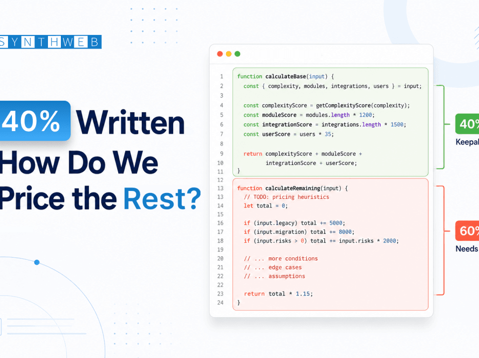 How We Price a Project With Existing Code How we price a project when 40% of the existing codebase is already written